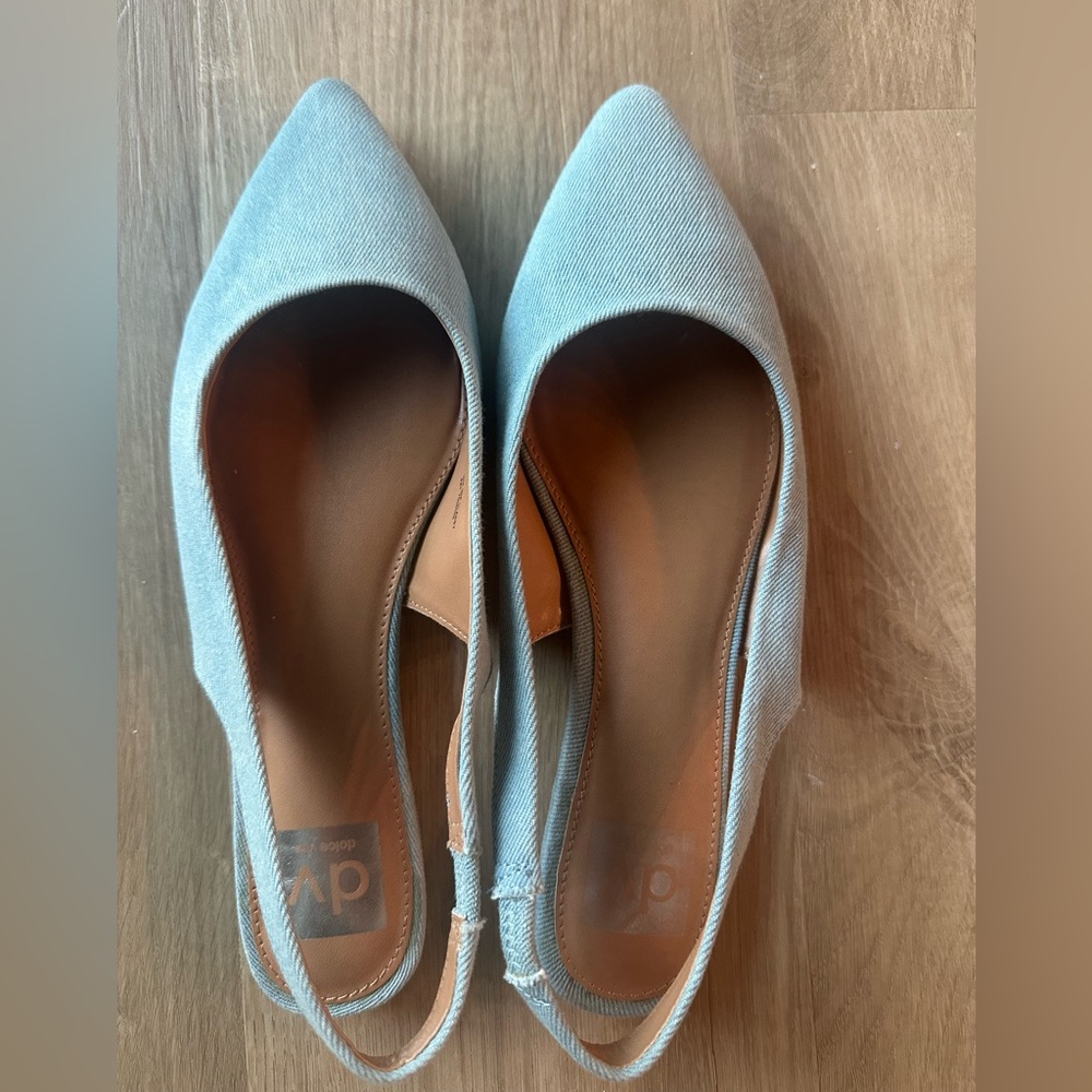 Dolce Vita Women's Light Blue/Denim Pointed-Toe sling back Flats